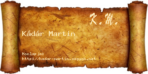 Kádár Martin névjegykártya