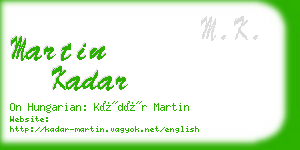 martin kadar business card